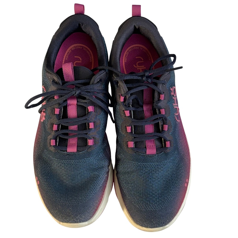 Ryka Devotion Plus 2 Womens Walking Shoes Navy Pink Gradient Sneakers RE-ZORB